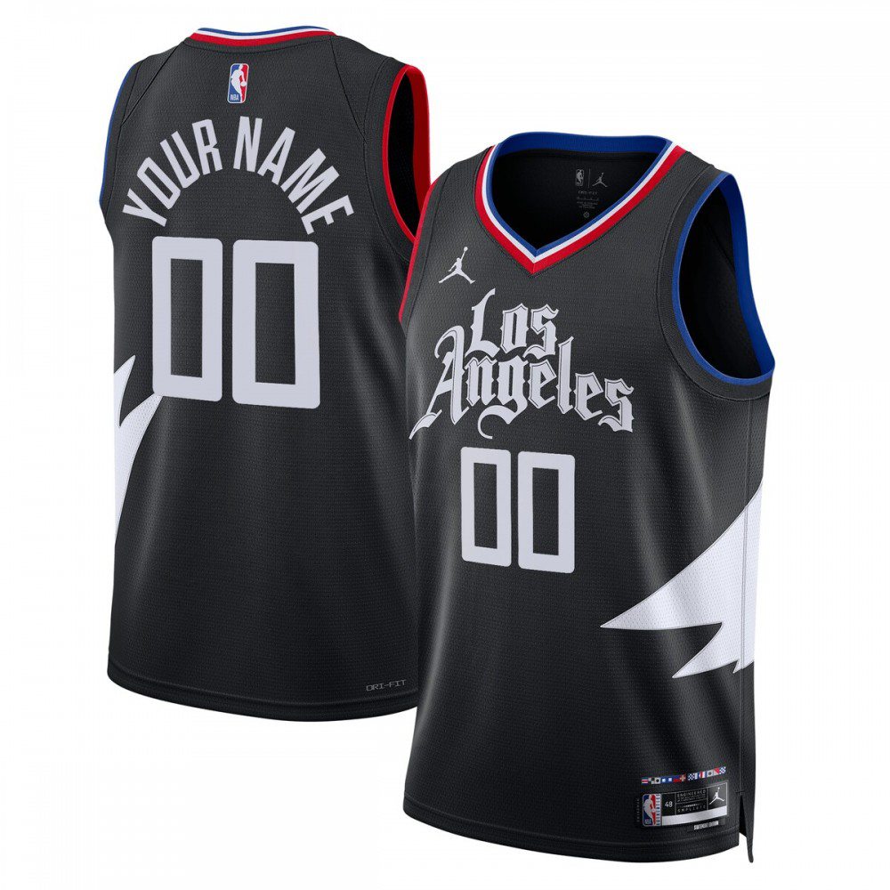 LA Clippers Jordan Brand Unisex 2022/23 Swingman Custom Jersey - Statement Edition - Black-Pro Kit Vault | Brand New 26/27 Sports Jerseys